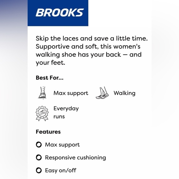 *NEW* NWB* BROOKS ADDICTION WALKER VELCRO V-STRAP, 9.5B /MED WIDTH, BLACK - Picture 11 of 11